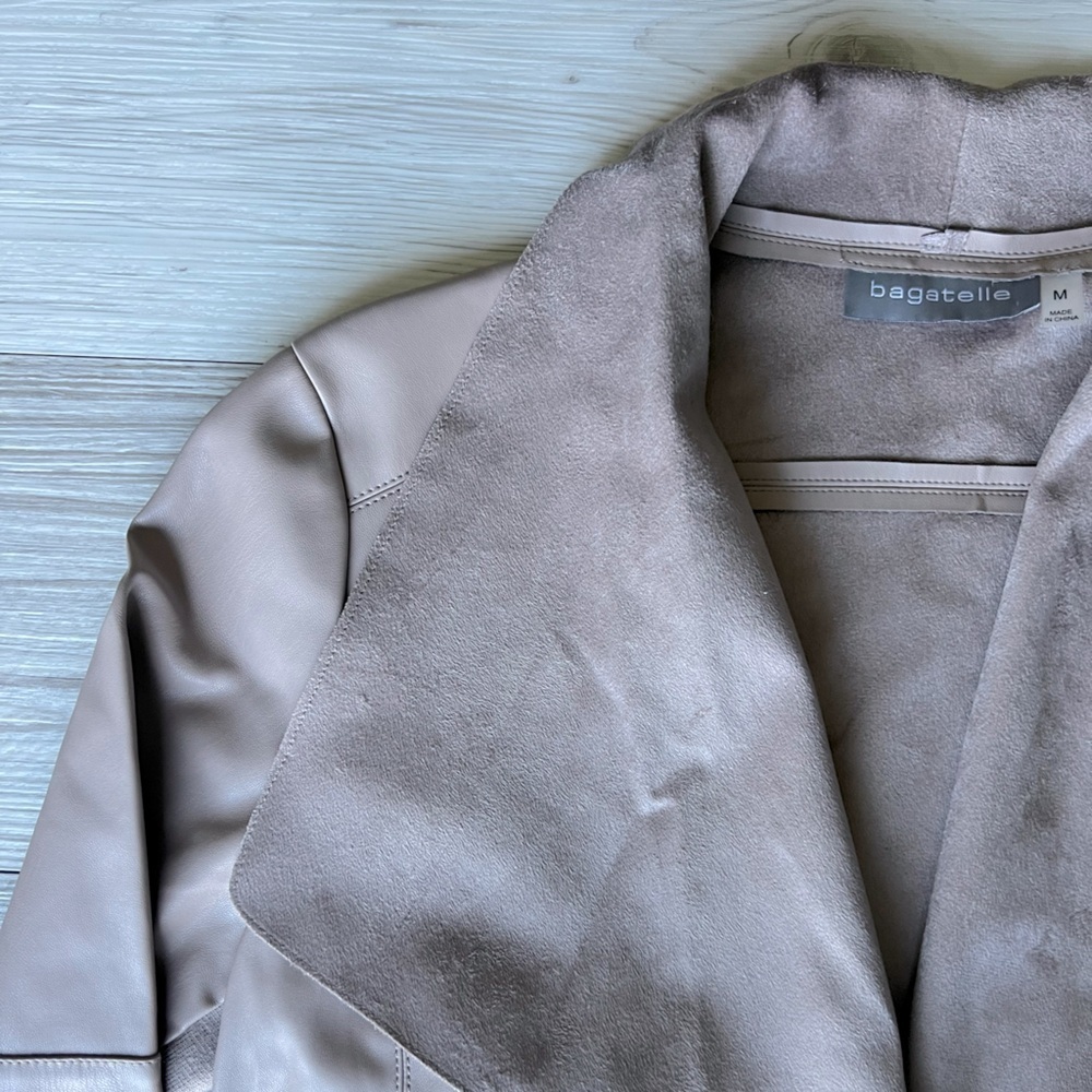 BAGATELLE faux leather draped jacket size M EUC - Picture 3 of 14